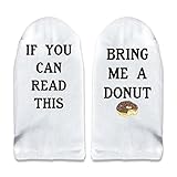 If You Can Read This Bring Me Wine - Multiple Sayings Available - Coffee Beer Cocktail - No-Show Socks Size 9-11 (Donut)