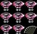 econoLED Drawer Pull Handles, 10Pcs 30mm Crystal Glass Diamond Shape Cabinet Cupboard Drawer Knobs with Golden Screws - Pink
