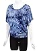 LL WT1064 Womens Short Sleeve Tie-Dye Oversized Draped Top XXL NAVY