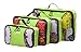 XABL Packing Cubes Travel Luggage Organizer 4PC Set (Green)