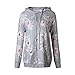 Famulily Women's Floral Printed Casual Long Sleeve Hoodie Pullover Sweatshirts(Grey,Large)