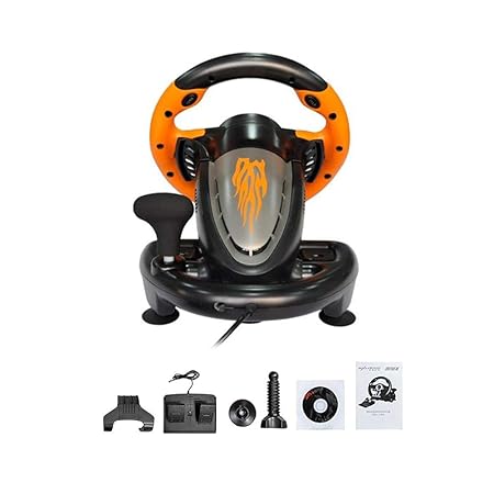 Blue-Yan Driving Force Race Wheel für XBOX-360/PS3/P2/PC Game Racing Lenkrad USB Computer Vibration Orange