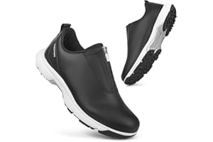 THESTRON Women Waterproof Golf Shoes Spikes Golf Training Sneakers Female Golf Footwears Zipper Golf Sports Shoes Women Walking Sneakers with Spikes Zipper