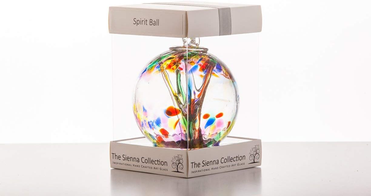 Sienna Glass Spirit Ball, Multi-Colour Pink, 11 x 11 x 14 cm - Image 4