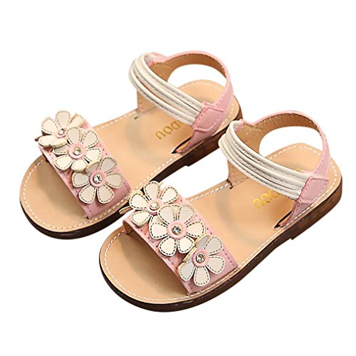Click Here to See More Images NEARTIME Princess Sandals, Girls' Summer Solid Flower Outdoor Sport Casual Sandals(Toddler/Little Kid) (Age:1.5-2T, White)