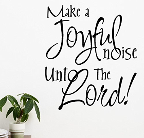 Make A Joyful Noise Unto The Lord! Wall Decals Stickers, Black, 48″