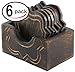 Medieval Replicas Drink Coasters - Handmade Retro Wood Coaster Set with 6 Table Coasters and Wooden Holder