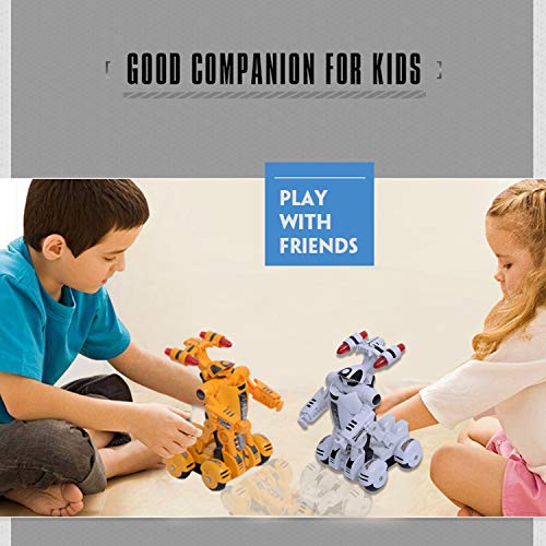 YARMOSHI- Remote Control Car Robot Toy. 1 Button Does Battle Dances, Flashing Lights, 8.7x5.3x4.3 Inches. RC Toy for Kids 4+. (Yellow) - Thumbnail 5