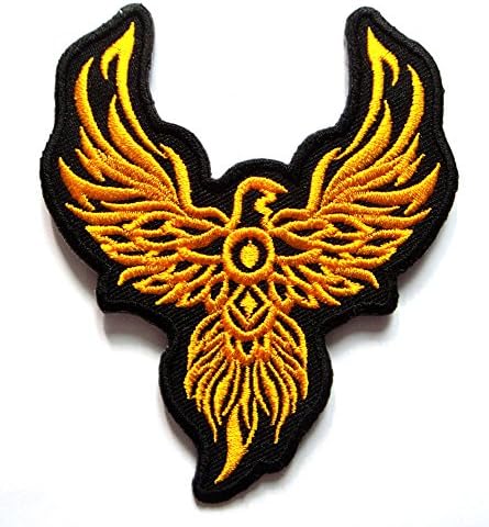 Beautiful Yellow Phoenix Tattoo Biker Embroidered Iron on Patch