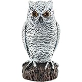 Hoont Scarecrow Realistic Owl Decoy Pest Bird and Rodent Repellent with Flashing Eyes + Frightening Sound – Motion Activated with Multi-directional Sensors -Frightens Birds, Squirrels, etc. [UPGRADED]