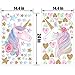 Unicorn Wall Decals,Unicorn Wall Sticker Decor with Heart Flower Birthday Christmas Gifts for Boys Girls Kids Bedroom Decor Nursery Room Home Decor 2 Pcs