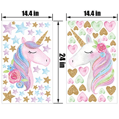 Unicorn Wall Decor,Removable Unicorn Wall Decals Stickers Decor for