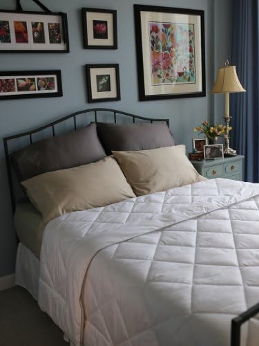 Nature Relax - All-Season Silver Antimicrobial White Goose Down Alternative Comforter 800 Thread Count Egyptian Cotton, Super soft. Light weight - Queen Size.