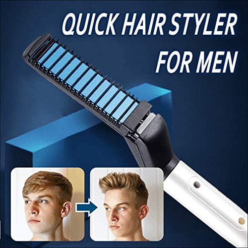 Sanpanie Beard Straightener Beard Straightening Heat Brush Hair Straightening Comb for Man Quick Styling Comb Hair Curlers Hair Straightener Magic Massage Comb