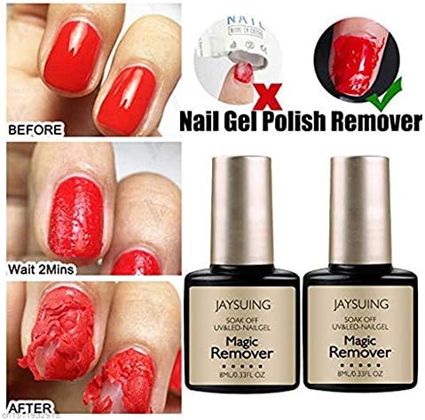 Magic Remove UV Gel Nail Polish Magic Remover Soak off Nail Art Primer Acrylic Clean Nail Art Soak Off Remover Gel Polish Acrylic Removal 8 ml (2pcs)