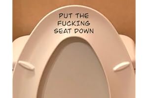 D STICKY COMPANY Put The Fu Seat Down Toilet Vinyl Art Decal Sticker, Funny Bathroom Décor for Homes, Apartments, Restrooms, and More, 4 Inches Wide