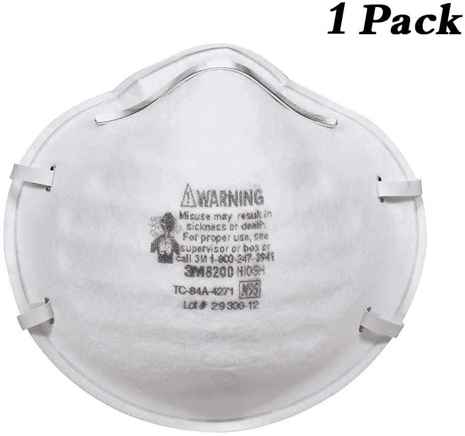 3M 8200HB3-A Sanding and Fiberglass Respirator, Zero Contact, Professional Protection 1-Pack