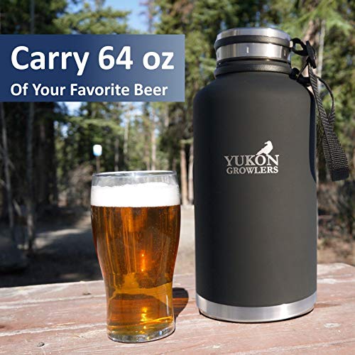 Yukon Growlers Gift Set Insulated 64 oz Beer Growler with Carrying