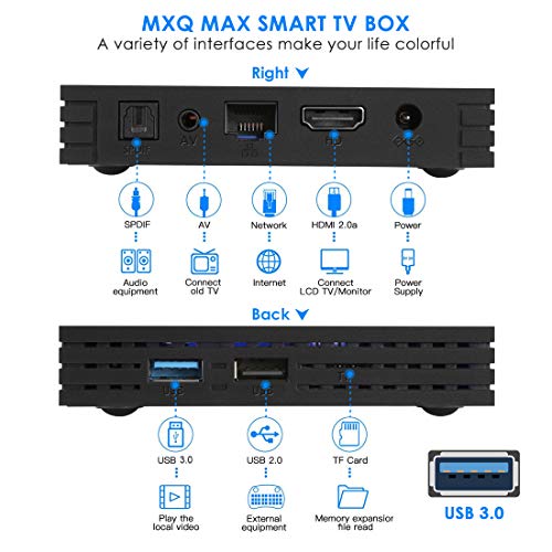 Android 8.1 TV Box, Superpow Smart TV Box Quad Core 4GB RAM+64GB ROM, BT 4.1, 4K*2K UHD H.265, HDMI, USB...