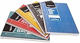 AmazonBasics College Ruled Wirebound Spiral Notebook, 100 Sheet, Assorted Sunburst Pattern Colors, 5-Pack