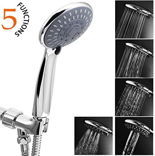 Esnbia Handheld Shower Head with Hose and Bracket High Pressure Multi-Functions Chrome Finish