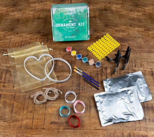 Baby Ornament Keepsake Kit (NEWBORN BUNDLE) 2 EASELS, 4 RIBBONS & LETTERS! Baby Handprint Kit and Footprint Kit, Clay Casting Kit for Baby Shower Gifts, Boys & Girls