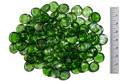 Classic Glass Gems for Vase Filler, Table Scatter and Beautiful Accents (28-32mm, Forever Green)