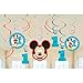 Mickey Mouse First Birthday Fun To Be One 1st Birthday Party Supplies Decoration Pack Includes: Hanging Swirl Decorations, Baby Bib, Birthday Candles, Balloons, and a High Chair Decoration Kit!