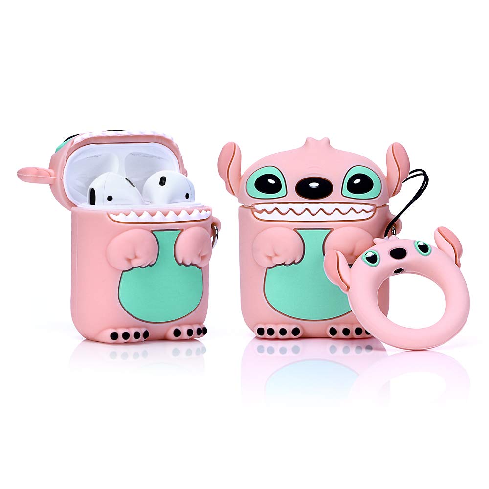 ZAHIUS Airpods Silicone Case Funny Cover Compatible for Apple Airpods 1&2 [3D DSN Cartoon Pattern][Best Gift for Girl Boy] (Angel)