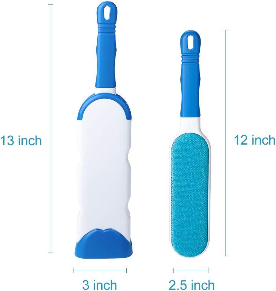 Lint Brush - Pet Hair Remover Brush - Dog & Cat Hair Remover with Self-Cleaning Base - Efficient Double Sided Animal Hair Removal Tool - Perfect for Clothing, Furniture, Couch, Carpet