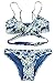 CUPSHE Women's Floral Front Cross Padding Bikini Set Beach Swimwear Medium Blue