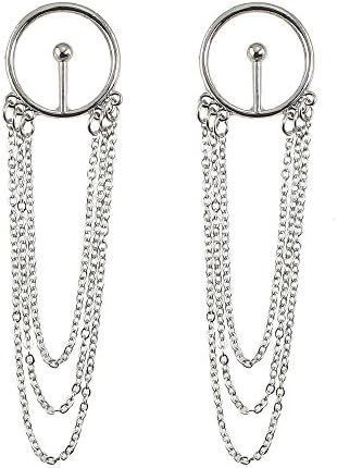 New Fashion Punk Design Gold Silver Jhumka Long Hanging Chain Earrings for Women (silver)