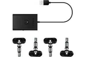 dasaita USB Tire Pressure Monitoring System, with 4 Internal Sensors for Android Head Unit, Car Tire Diagnostic Tool Support Bar and PSI Suit, APP Real-time Tire Pressure Monitor System (0-116 PSI)
