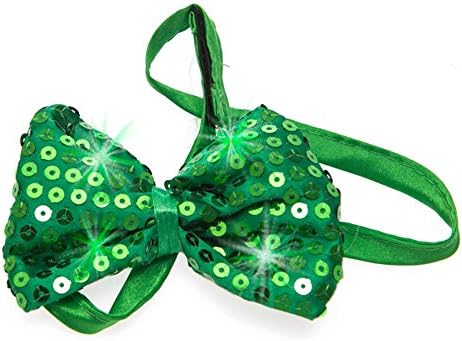 Men's Green Sequin Lightup Bow Tie