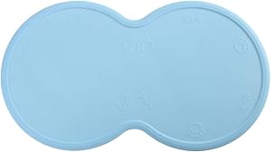 nosii Silicone Pet Feeding Placemat Anti-Skid Spill-Proof Dog Cat Food Mat for 2 Bowls