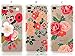 iPhone 8 Plus Case, iPhone 7 Plus Case, [3-Pack] CarterLily Watercolor Flowers Floral Pattern Soft Clear Flexible TPU Back Case for iPhone 7 Plus iPhone 8 5.5'' - Red Flowers