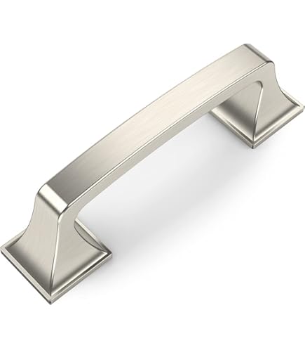 10-Pack Triangle Foot Cabinet Pulls, 5.5" Length, Satin Nickel - Includes Mounting Screws