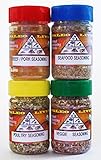 Paleo - Whole 30 - Spices by PALEO LIVING PRIMAL BLENDS Collection {4-Combo Pack Jars Seasonings Set} can be used for Cooking, Grilling, Baking, & with Cookbooks (Limited Edition Set 