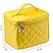 EN'DA Big Travel Cosmetic Case Large toiletries bag with quality zipper durable handy Makeup bags (Yellow)