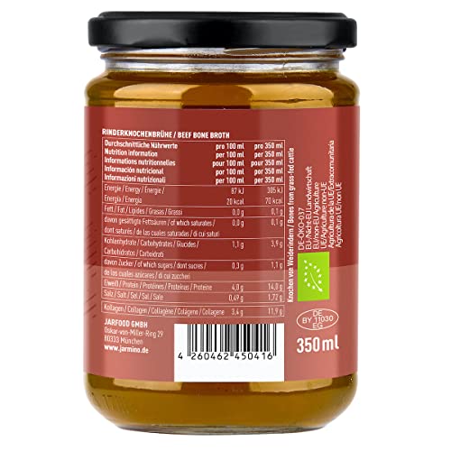 JARMINO Bio Knochenbrühe aus Weidehaltung | 12x 350ml Bone Broth | Brühe vom Rind | enthält Kollagen & Protein | Alternative zu Kollagenhydrolysat & Collagen Kapseln thumbnail 3