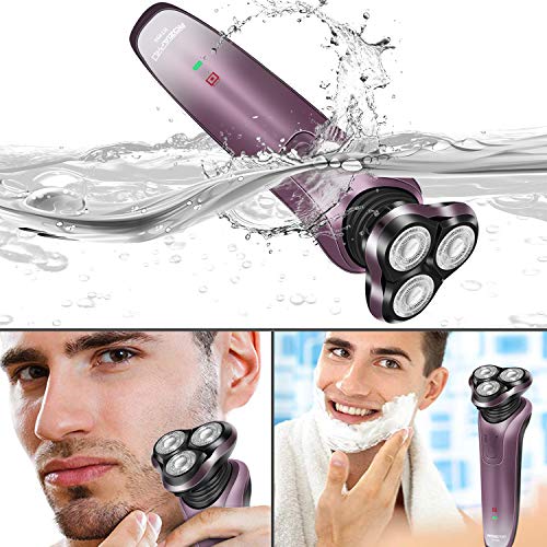 Electric Razor for Men Rechargeable 5 in 1 Wet & Dry Rotary Shaver Hair Clipper Waterproof Electric Shaver Nose Hair Trimmer USB Fast Charging