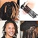 JISHENGH 60 Stands 8 Inches Full Handmade Dreadlocks Locs Human Hair Extensions Natural Black
