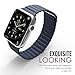 MoKo Apple Watch Band, Premium Soft Leather Loop Band with Strong Adjustable Magnetic Closure for 42mm Apple Watch Models, Midnight BLUE (Not Fit 38mm Version 2015)