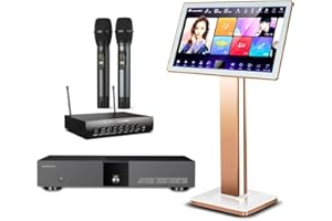 HUASEN 2025 InAndOnkod New Chinese Karaoke Machine KV-V5 MAX Karaoke Player,with Reverb Wireless Microphone, 22 inch Capacitive Touch Screen,Free Cloud Download Function,YouTube APP Online Play