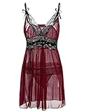 Sweetnight Sexy Ladies Lace Sheer Lingerie Plus Size Complete Kit G-string S-5XL