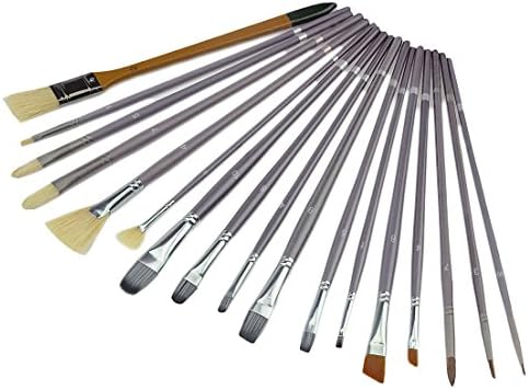 17 pcs Professional Artist Brushes for Oil, Acrylic, Watercolor, Gouache, Face Painting with Carry Case，Art Paint Brush Set