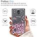 LeYi for Galaxy Note 4 Phone Case with Tempered Glass Screen Protector [2 Pack] for Girls Women,Shiny Glitter Moving Quicksand Liquid Clear TPU Protective Cover Case for Galaxy Note 4 Rose Gold