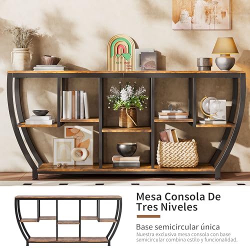 Simple Wisdom Credenza recibidor,recibidor con estantes Mesa de Consola, Mesa Consola rústica,Mueble para Entrada de casa,mesas Decorativa detrás del sofá,Adecuado para salón,recibidor,recibidor