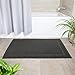 COTTON CRAFT Bath Mats - 2 Pack 100% Cotton 21x34 Inches - Ultra Absorbent - Plush 900 GSM - Banded Border Luxury Towel Rug - Step Out Tub Shower Floor Mat -Not a Bathroom Rug - Charcoal Grey