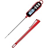 Lonicera Instant Read Digital Meat Thermometer for Food, Bread Baking, Water and Liquid. Waterproof and Long Probe with Meat 